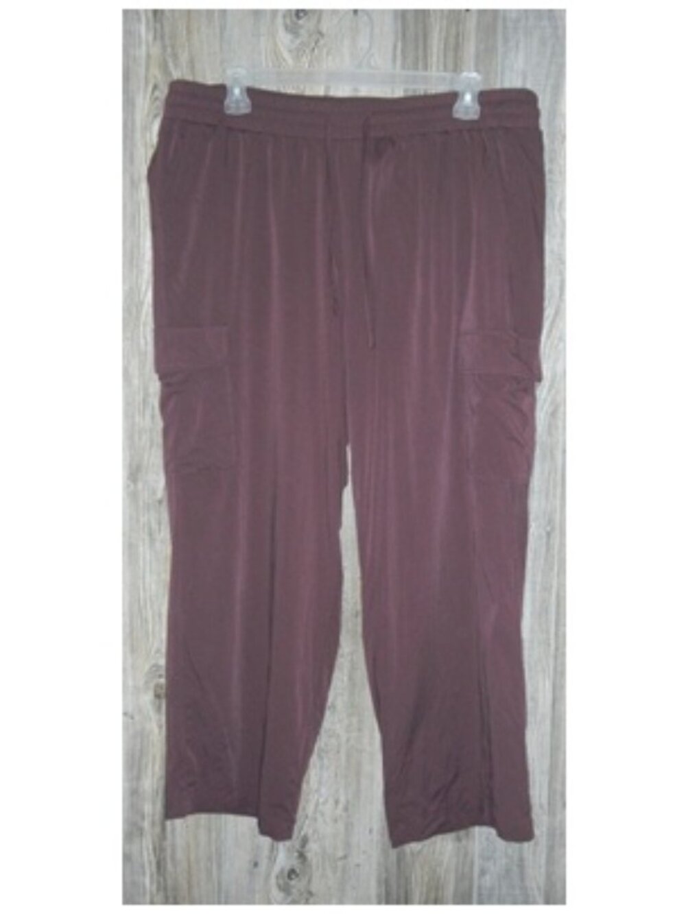 Torrid Size 3 3X 22/24 Pull On Wide Leg Stretch Cargo Pants Burgundy